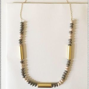 31bits “Eden” Necklace - grey, cream, and brass